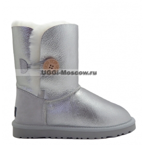 UGG Women Bailey Button Metallic - Silver 