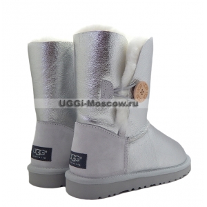 UGG Women Bailey Button Metallic - Silver 