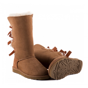 Ugg Women Bailey Bow Tall - Chestnut