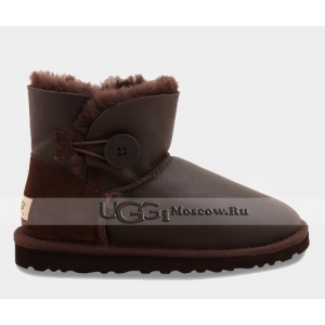 UGG Women Bailey Button Mini Metallic - Chocolate