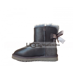 Ugg Women Bailey Bow Metallic Mini - Grey