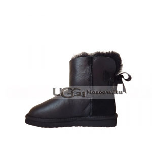 Ugg Women Bailey Bow Metallic Mini - Black