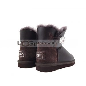 UGG Bailey Button Mini Metallic Bling - Chocolate