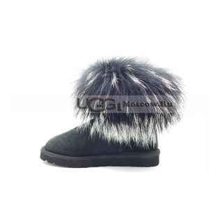 UGG Women With Silver Fur mini - Black