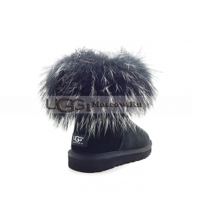 UGG Women With Silver Fur mini - Black