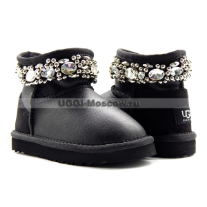 KIDS Ugg & Jimmy Choo Crystals Metallic - Black