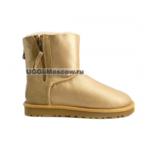 Ugg Women Mini Double Zip Metallic - Gold